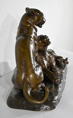 L. Riché, Lionesses, Early 20th Century, Bronze-RVK-1417798