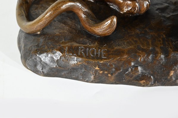 L. Riché, Lionesses, Early 20th Century, Bronze-RVK-1417798