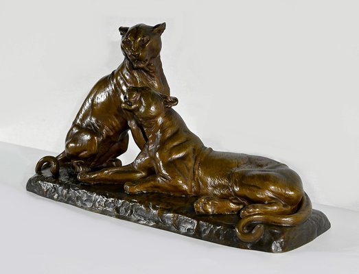 L. Riché, Lionesses, Early 20th Century, Bronze-RVK-1417798