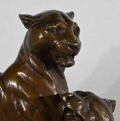 L. Riché, Lionesses, Early 20th Century, Bronze-RVK-1417798