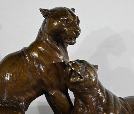 L. Riché, Lionesses, Early 20th Century, Bronze-RVK-1417798