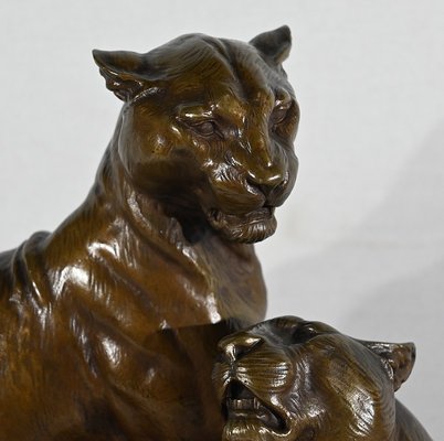 L. Riché, Lionesses, Early 20th Century, Bronze-RVK-1417798