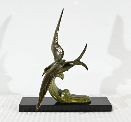 L.Rochard, Seagull on a Wave, 20th Century, Bronze-RVK-1792489