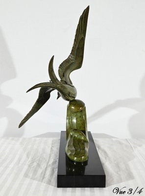 L.Rochard, Seagull on a Wave, 20th Century, Bronze-RVK-1792489