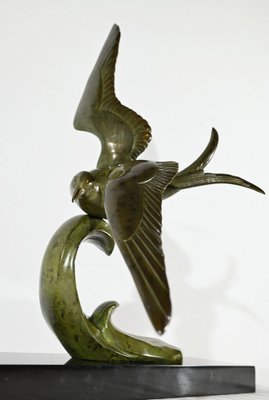 L.Rochard, Seagull on a Wave, 20th Century, Bronze-RVK-1792489