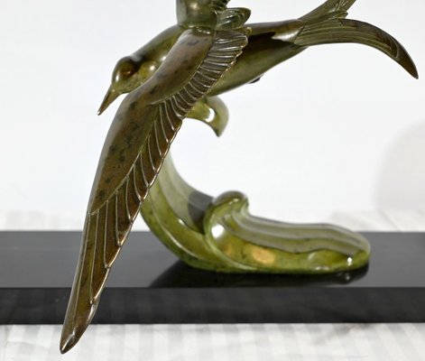 L.Rochard, Seagull on a Wave, 20th Century, Bronze-RVK-1792489