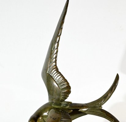 L.Rochard, Seagull on a Wave, 20th Century, Bronze-RVK-1792489