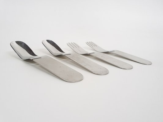 La Bomba Flatware in Stainless Steel by Helen von Boch and Federigo Fabbrini, Germany, 1970s, Set of 4-ZO-1791468