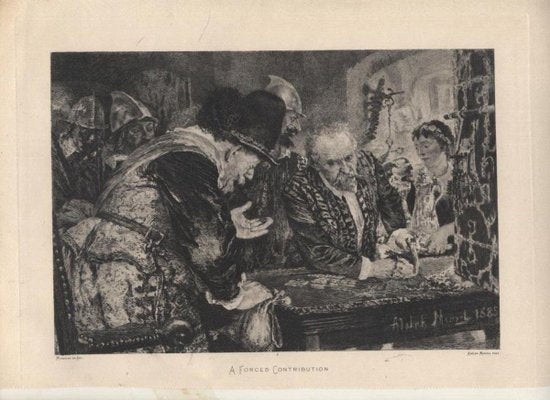 La Contribution Forcèe (A Forced Contribution) - by Adolph Menzel - 1885 1885-ZCI-757970