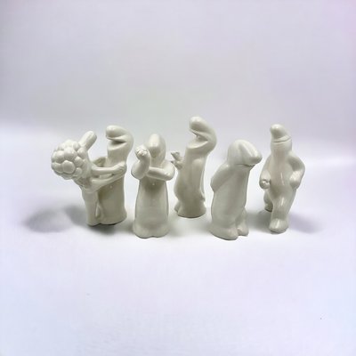 La Linea Ceramic Sculptures by Osvaldo Cavandoli, 1960s, Set of 5-YSC-2040309