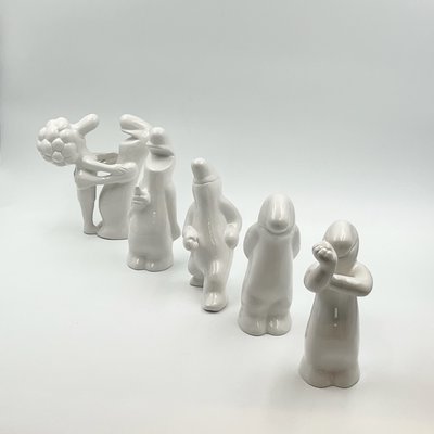 La Linea Ceramic Sculptures by Osvaldo Cavandoli, 1960s, Set of 5-YSC-2040309