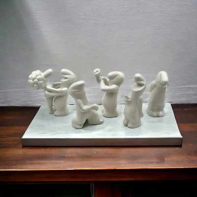 La Linea Ceramic Sculptures by Osvaldo Cavandoli, 1960s, Set of 5-YSC-2040309