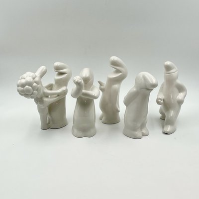 La Linea Ceramic Sculptures by Osvaldo Cavandoli, 1960s, Set of 5-YSC-2040309