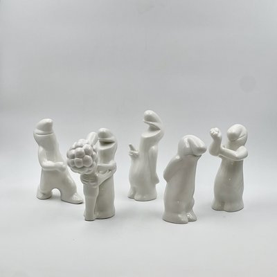 La Linea Ceramic Sculptures by Osvaldo Cavandoli, 1960s, Set of 5-YSC-2040309