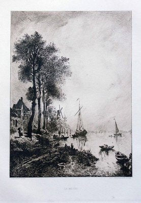 La Meuse - Original Etching by R.P. Grouillet - 1911 1911-ZCI-762134