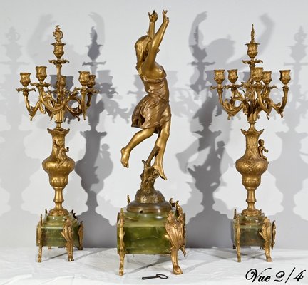 La Nuit Mantel Set by H. Kossowski II, 1900s, Set of 3-RVK-1764543