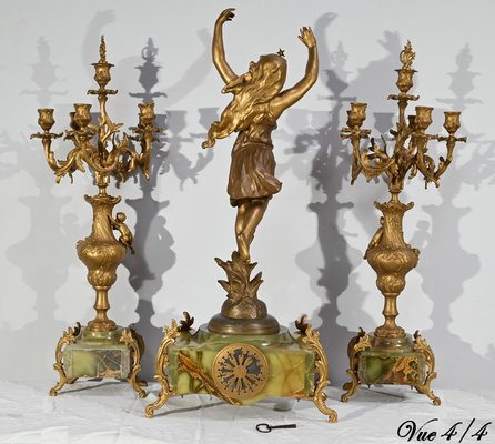 La Nuit Mantel Set by H. Kossowski II, 1900s, Set of 3-RVK-1764543