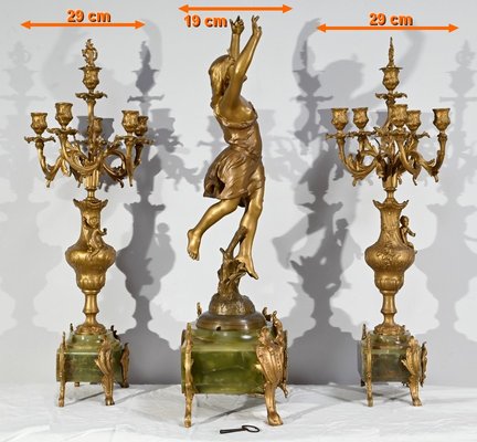 La Nuit Mantel Set by H. Kossowski II, 1900s, Set of 3-RVK-1764543