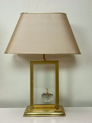 La Pomme Table Lamp in Brass and Glass from Le Dauphin, 1980s-WZZ-1450028