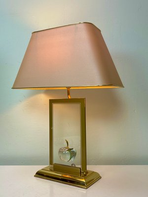 La Pomme Table Lamp in Brass and Glass from Le Dauphin, 1980s-WZZ-1450028