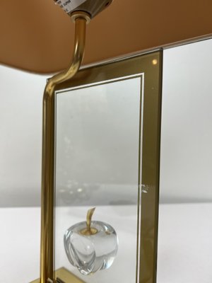 La Pomme Table Lamp in Brass and Glass from Le Dauphin, 1980s-WZZ-1450028