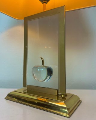 La Pomme Table Lamp in Brass and Glass from Le Dauphin, 1980s-WZZ-1450028