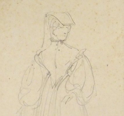 La Sorrentine - Original Pencil Drawing by Horace Vernet - Mid 1800 Mid 1800-ZCI-759796