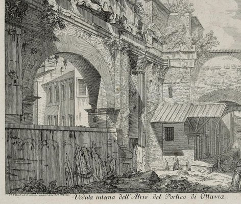 La Veduta interna dell’Atrio del Portico d’Ottavia - Etching After G.B. Piranesi Late 18th Century-ZCI-757882