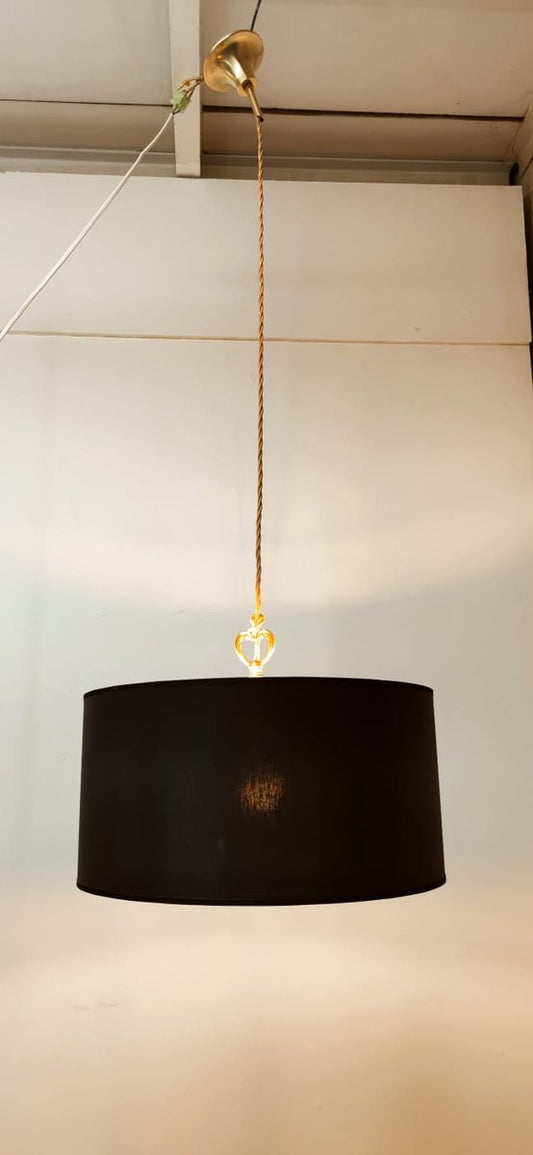 Lackfolie with Gold Interior Silk Cord Suspension Light