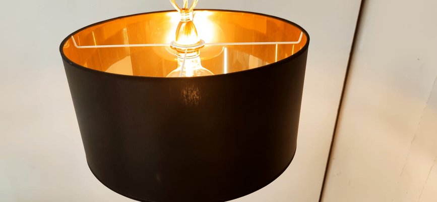 Lackfolie with Gold Interior Silk Cord Suspension Light-QLH-1175091