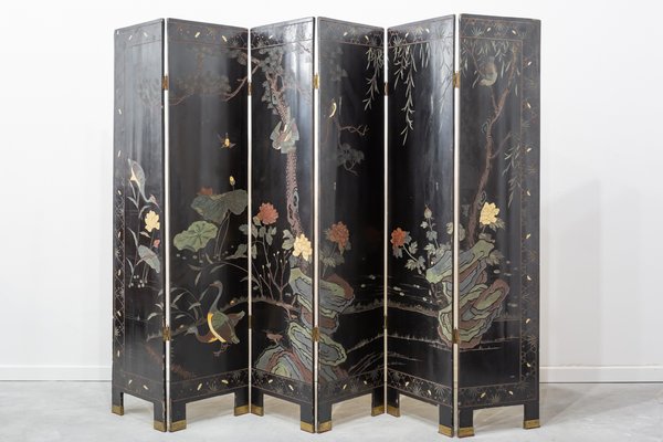 Lacquer 6-Leaf Room Divider-UJE-1100743