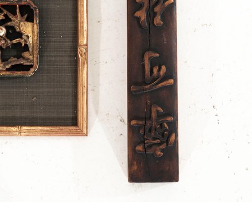 Lacquer and Carved Chineses Wall Decorations, 19th Century-SA-1806474