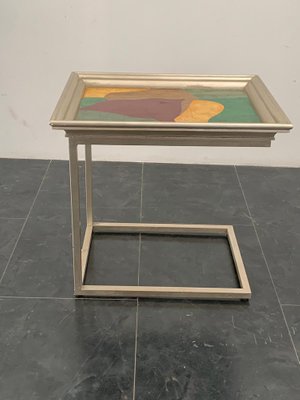 Lacquer with Thread Polychrome Metal Table, 1960s-IJR-1410965