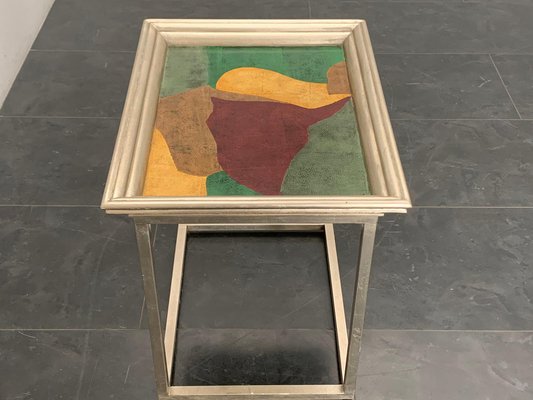 Lacquer with Thread Polychrome Metal Table, 1960s-IJR-1410965