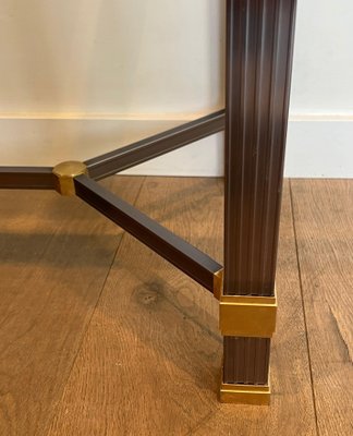 Lacquered Aluminum and Gilt Metal Console Table by Pierre Vandel, 1970s-BA-1706066