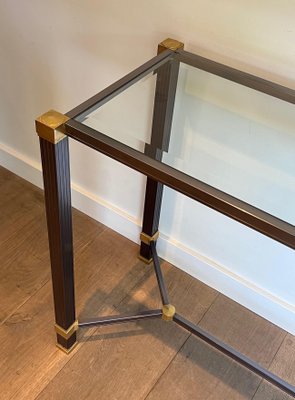 Lacquered Aluminum and Gilt Metal Console Table by Pierre Vandel, 1970s-BA-1706066