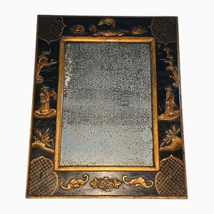 Lacquered and Gilded Mirror with Chinoiserie Decoration in the style of Maison Jansen, 1940-BA-1698358