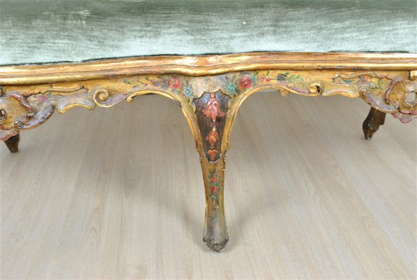 Lacquered and Gilded Wooden Bench, Venice, 19th Century-SYQ-1230968