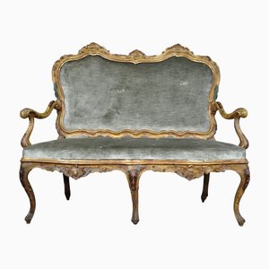 Lacquered and Gilded Wooden Bench, Venice, 19th Century-SYQ-1230968