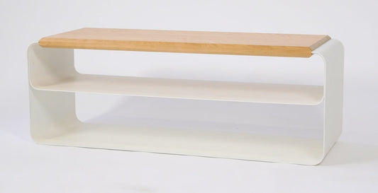 Lacquered Bench with Oak Top by AccardiBuccheri