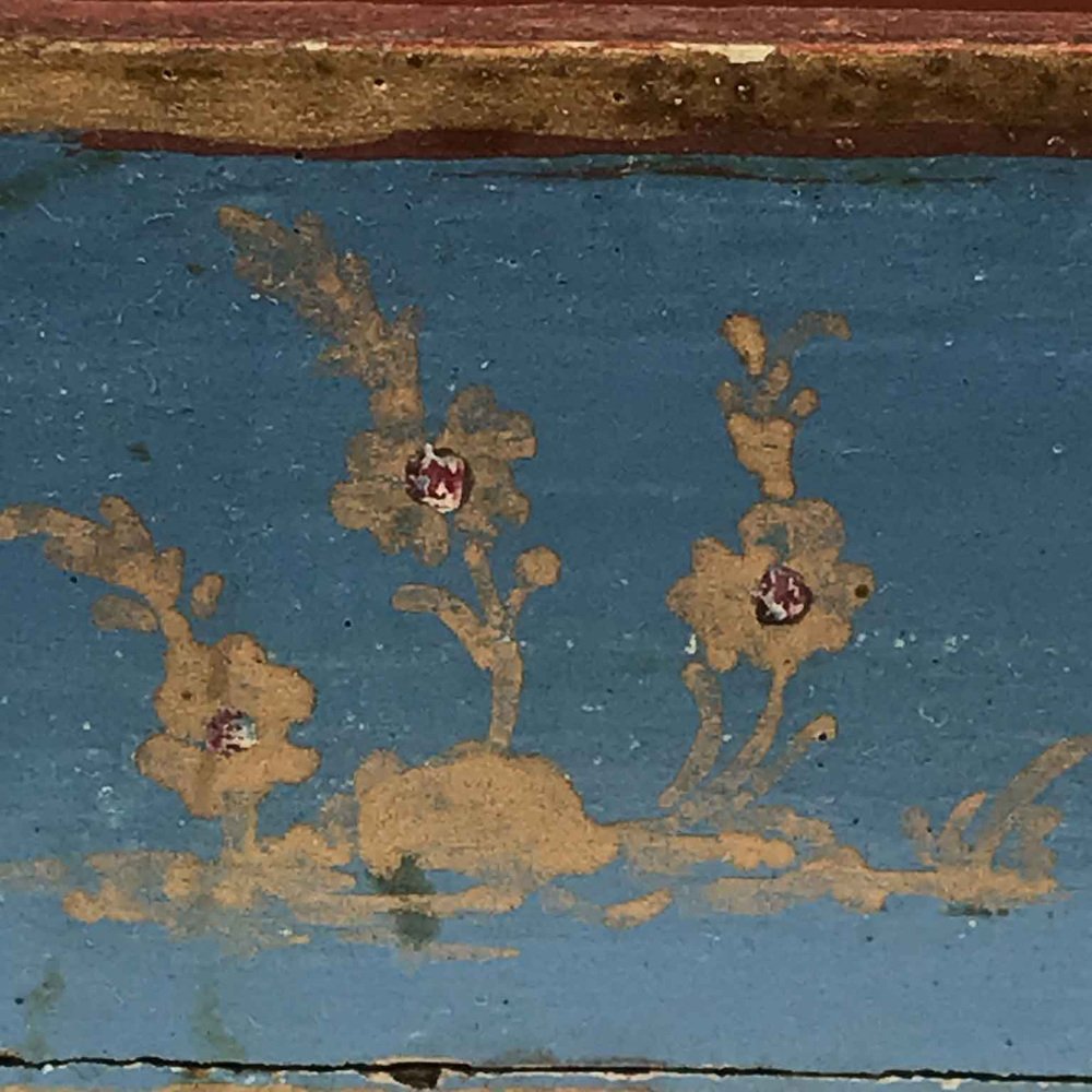 Lacquered Box with Fake Paper and Little Flowers, 1700s