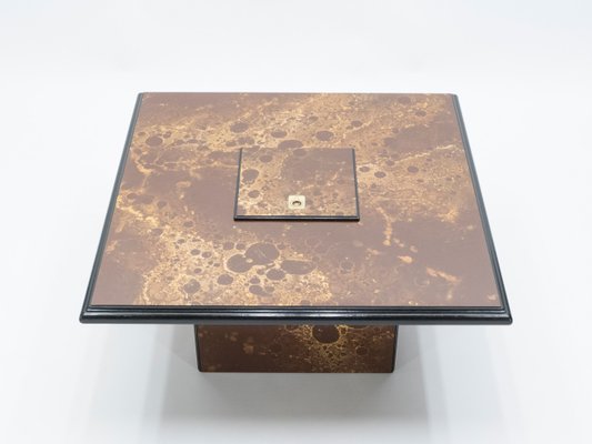 Lacquered Brass Bar Coffee Table from Maison Jansen, 1970s-YJA-620807