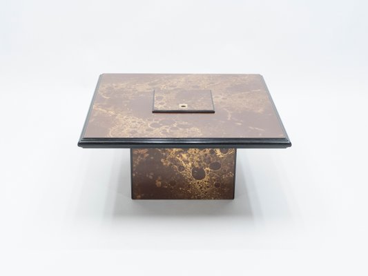 Lacquered Brass Bar Coffee Table from Maison Jansen, 1970s-YJA-620807