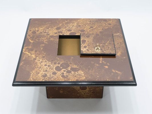 Lacquered Brass Bar Coffee Table from Maison Jansen, 1970s-YJA-620807