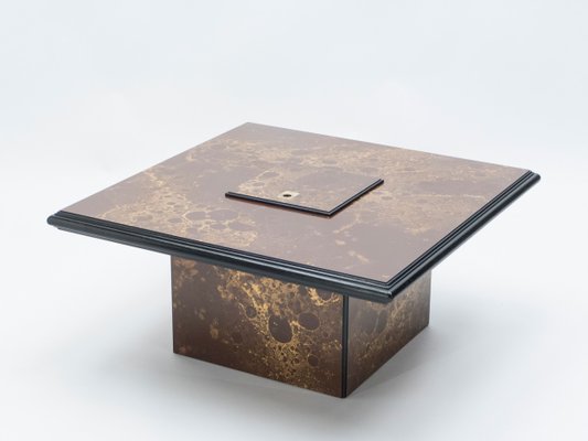 Lacquered Brass Bar Coffee Table from Maison Jansen, 1970s-YJA-620807