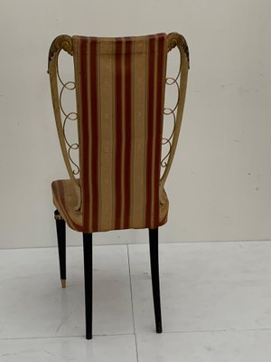 Lacquered Chair with Gold Carved Inserts and Brass Details attributed to Guglielmo Ulrich, 1950s-IJR-1438297