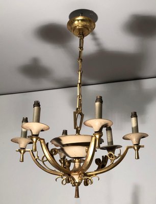 Lacquered Metal and Brass chandelier, 1940s-BA-1392722