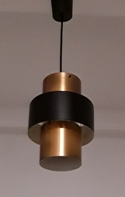 Lacquered Metal & Copper Ceiling Lamp, 1970s-HOI-590717