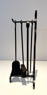 Lacquered Metal Fire Tools, 1970s, Set of 5-BA-1481510