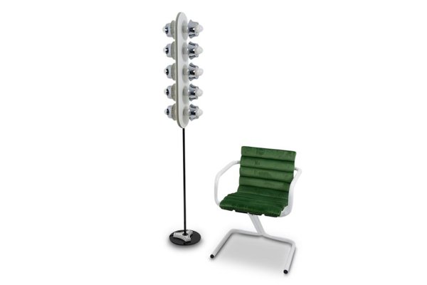 Lacquered Metal Floor Lamp by Angelo Cucci, 1960s-CEJ-1820347